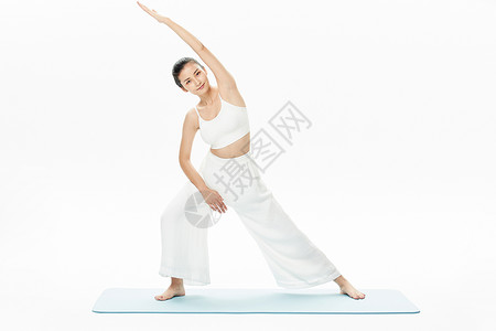 普拉提姿势女性瑜伽背景