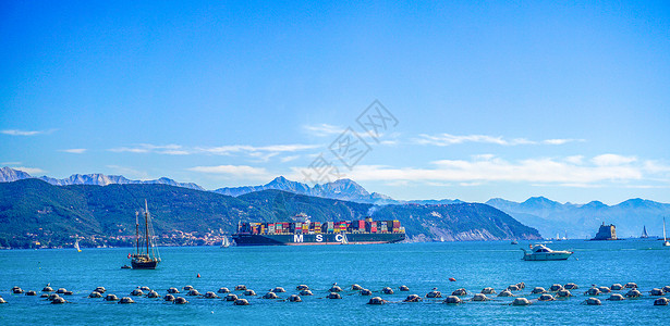 船舶港口海上集装箱航运轮船背景