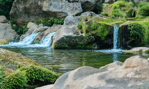 水与冰贵州河谷冰臼溪流背景