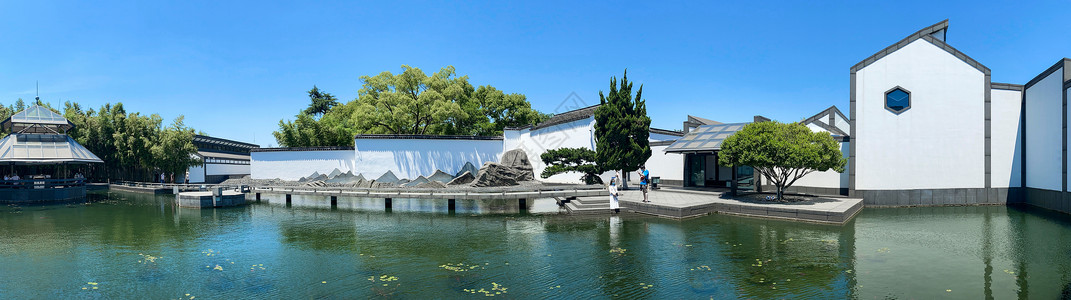 假山设计素材苏州博物馆全景图背景