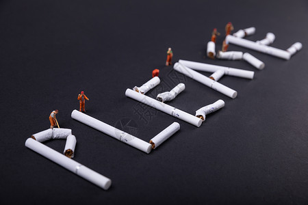世界禁烟日创意小人背景图片