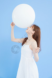 甜美气球女孩图片