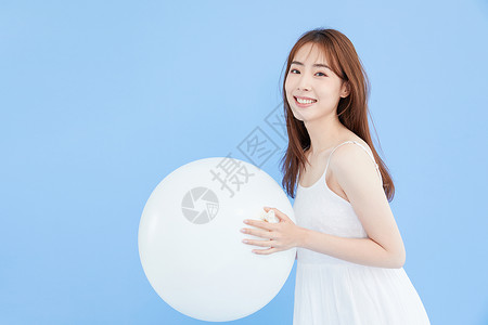 甜美气球女孩图片