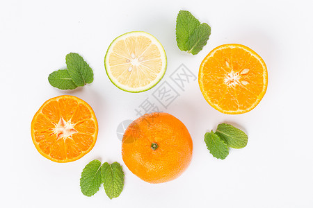 橘子和柠檬静物拍摄高清图片