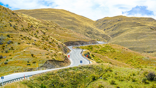 新西兰皇冠山脉道路风光背景图片