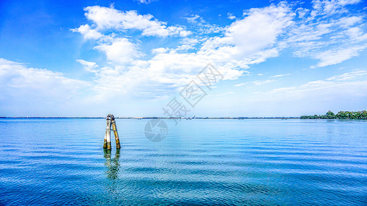 蓝色粒子海平面蓝色海平面背景