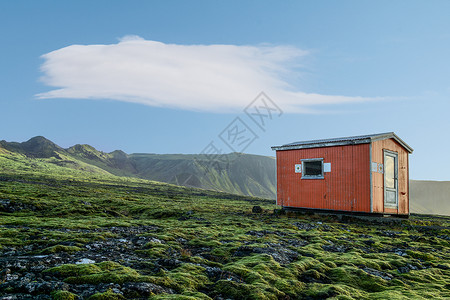 欧洲别墅小房子冰岛欧洲红房子风光背景