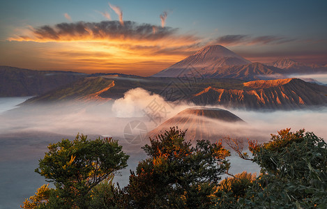 破火山口格尔赛梅鲁国家公园风景背景