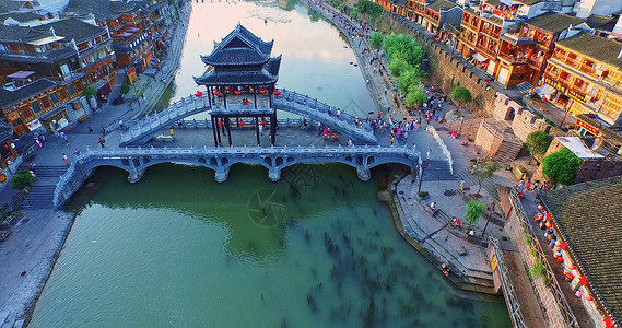 中国风古桥背景图片