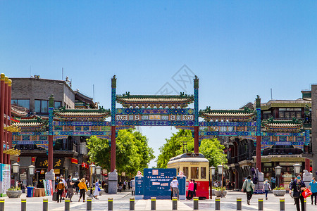 北京前门步行街背景图片