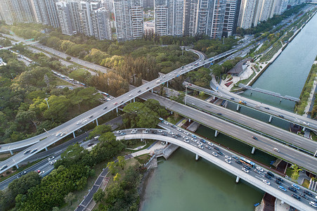 公路桥深圳南山区滨海沙河西立交桥背景