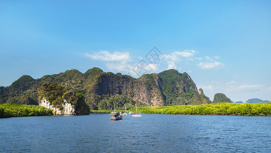 泰国自然风景泰国甲米热带岛屿自然风景背景