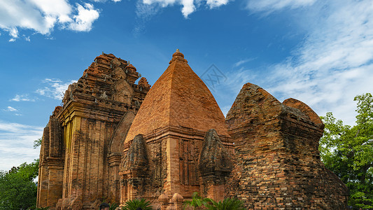 越南寺庙越南芽庄地标景区婆那加占婆塔背景