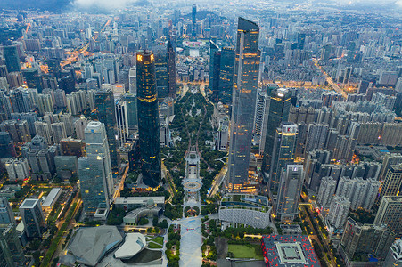 金融结构广州珠江新城航拍背景