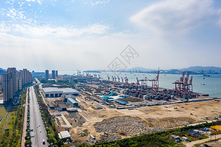 跨国交易集装箱码头背景