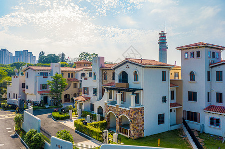 现代居住欧式建筑别墅背景