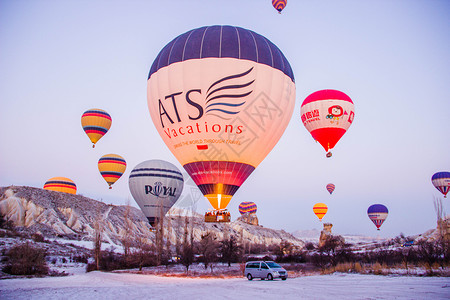 卡帕蒂土耳其卡帕多奇亚热气球背景