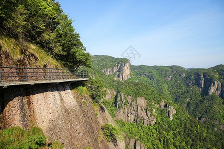 神仙居景色台州神仙居悬空栈道背景