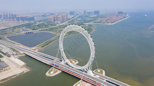 潍坊城市世界最高无轴摩天轮渤海之眼背景