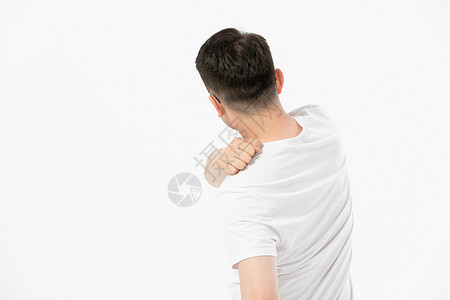 肩膀疼痛的青年男性图片