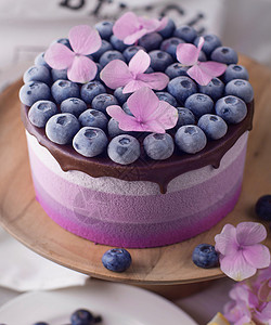 巧克力蓝莓蛋糕背景图片