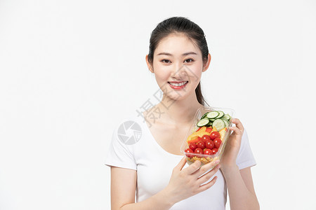 女性健康饮食水果蔬菜沙拉图片