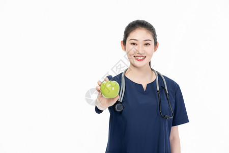 营养学家健康贴士拿青苹果图片
