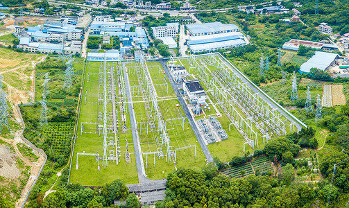 变电站电线免费下载全景航拍变电站变电所电塔电力背景