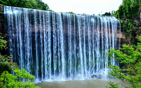 万州大瀑布背景图片
