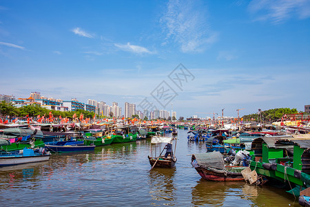 广西北海市电建渔港高清图片