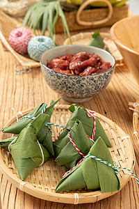 端午节肉粽食材图片