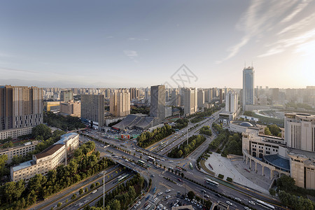 西安城市交通楼宇背景图片