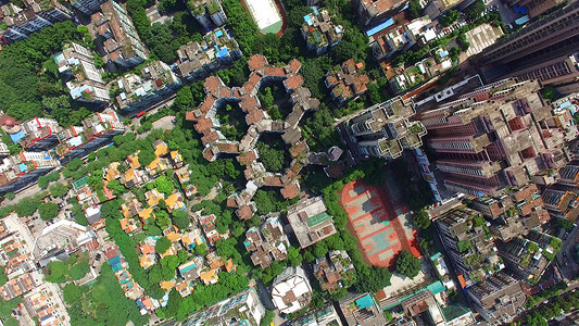 广州城市鸟瞰图背景图片