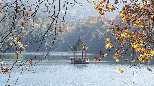 江西九江庐山芦林湖秋景高清图片