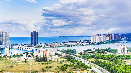 海湾镇广东省惠州市惠东县港口镇双月湾的海景公寓背景