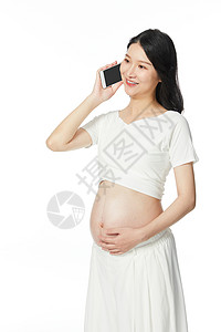 年轻孕妇玩接电话图片