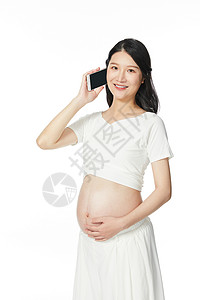 年轻孕妇打电话图片