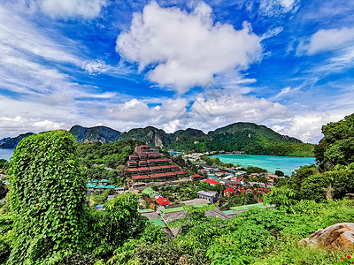 皮皮岛码头泰国皮皮岛山顶观景台背景