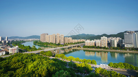 名山大川航拍湖南浏阳河背景