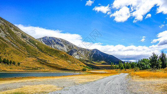 在路上图片新西兰山路自驾风光背景