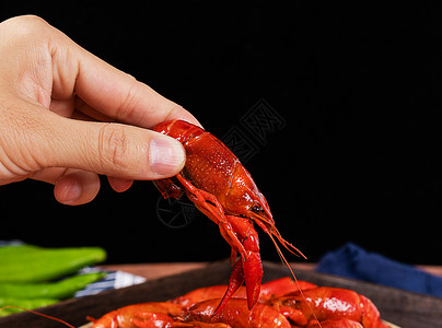 夏季夜宵美食小龙虾背景图片