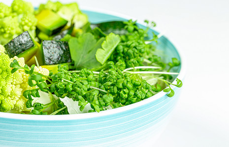 绿色蔬菜海报新鲜蔬菜沙拉和豆瓣菜背景