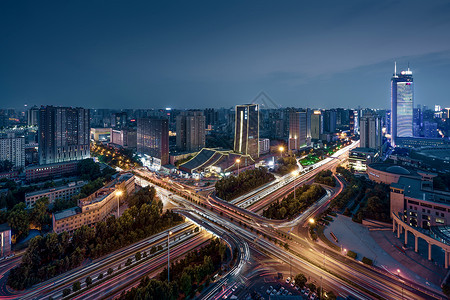 西安二环立交桥夜景图片