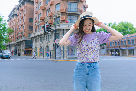 活力少女旅行街拍图片