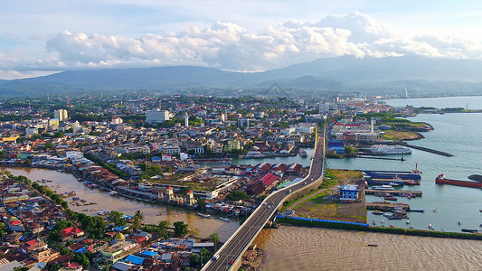 桥面建筑美娜多城市风景背景