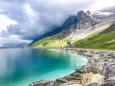 瑞士湖泊瑞士湖边风光背景