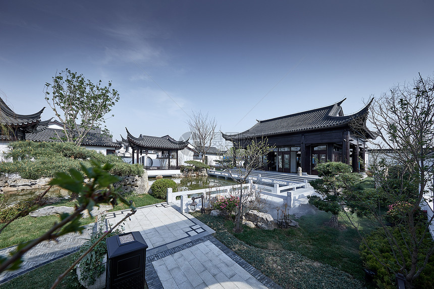 山东中式别墅景观庭院图片