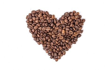 咖啡豆心型心型咖啡高清图片