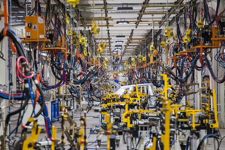 机器人线汽车生产车间安装线背景