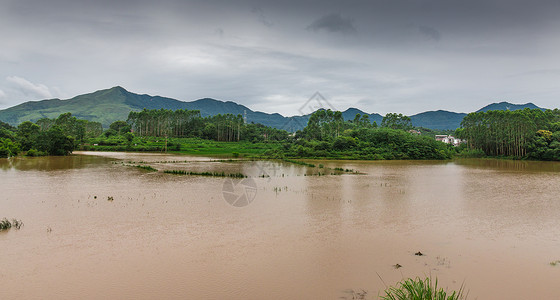 防洪救灾暴雨洪水淹没农田背景